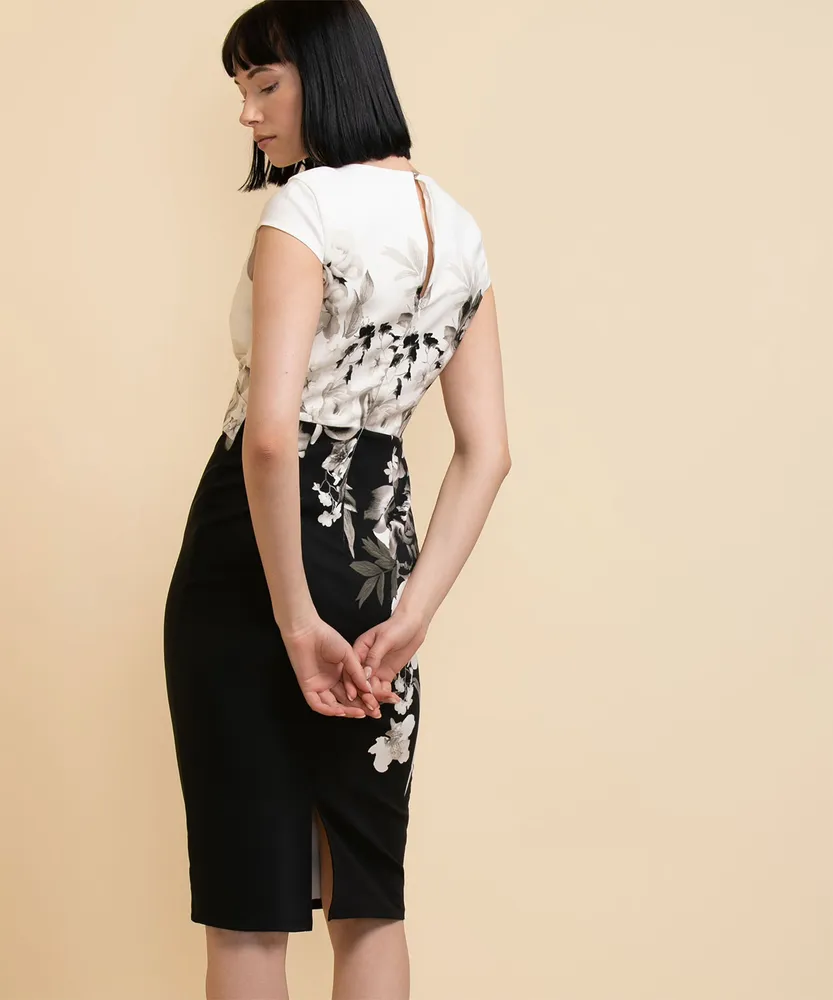 Cap Sleeve Cross-Over Midi Dress