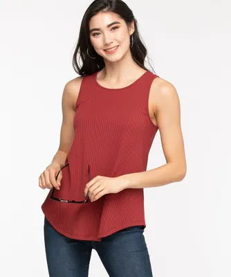 Sleeveless Scoop Neck Swing Top