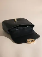 Black Flap Closure Crossbody Bag