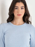 Rib Knit Crew Neck Top