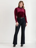 Velvet Top with Ruffles