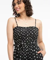 Strappy Smocked Jumpsuit