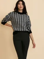 Crewneck Houndstooth Sweater
