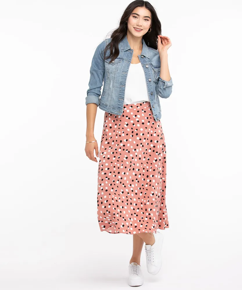 Bias Cut Midi Skirt