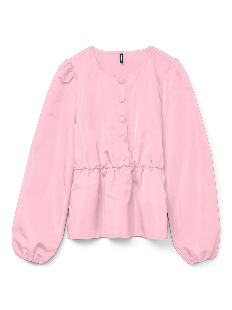 Melinda Button Front Peplum Top