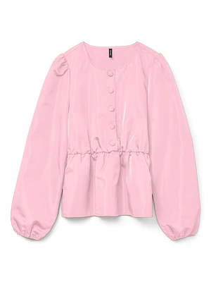 Melinda Button Front Peplum Top