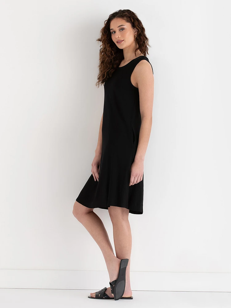 Sleeveless A-Line Dress with Pockets