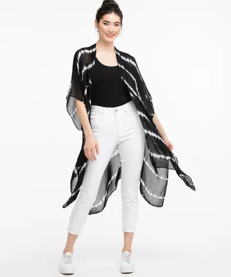 Black Tie-Dye Ruana