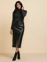 Long Sleeve Lace Mock Neck