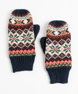 Navy Fair Isle Mittens