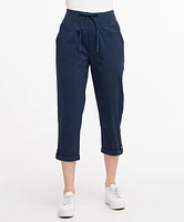 Poplin Drawstring Capri Pant
