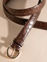 Brown Faux Crocodile Belt