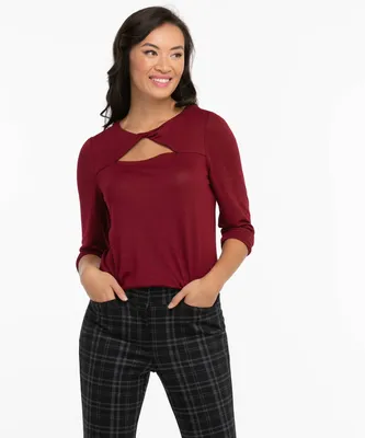 Twist Front Cutout Top