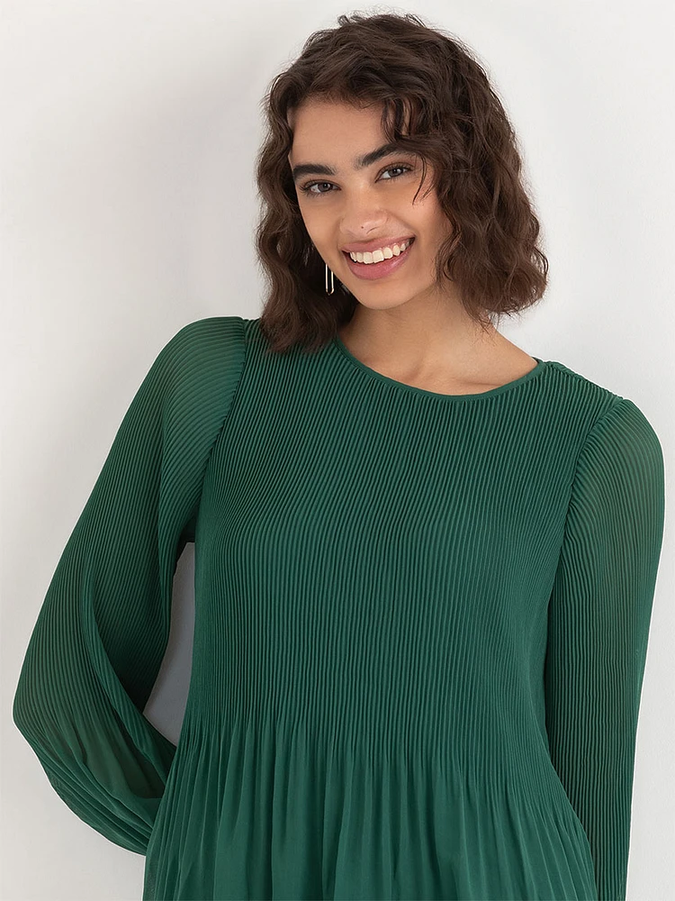 Long Sleeve Release Pleat Blouse
