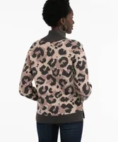 Mock Neck Animal Print Pullover