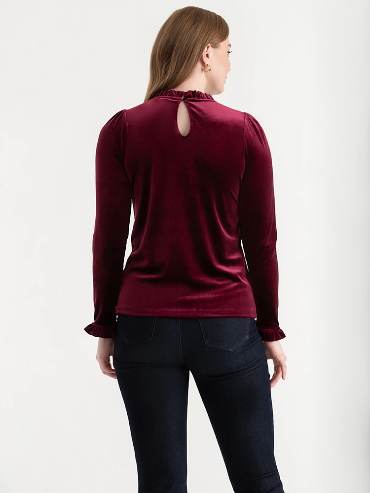 Velvet Top with Ruffles