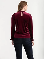 Velvet Top with Ruffles