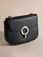 Black Flap Closure Crossbody Bag