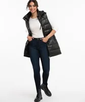 Faux Leather Longline Puffer Vest