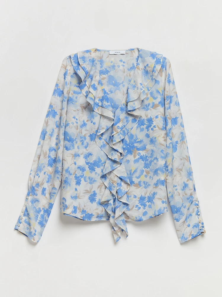 Long Sleeve Ruffle Blouse