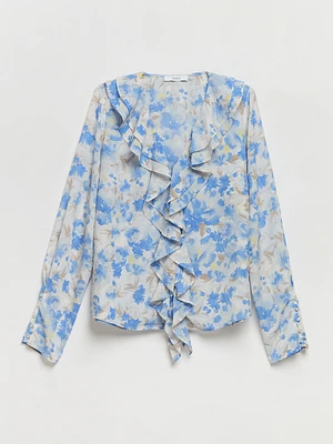 Long Sleeve Ruffle Blouse