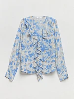 Long Sleeve Ruffle Blouse