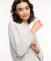 Ribbed Mock Neck Tunic Top