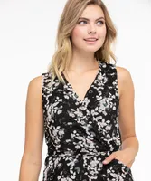 Sleeveless Mesh Wrap Tunic Top