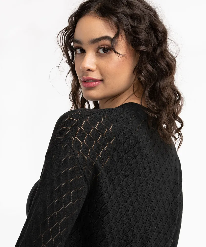 Pointelle Knit Cardigan