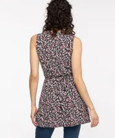 Sleeveless Faux Wrap Tunic Top