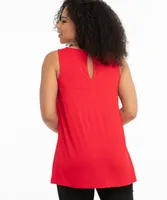 Eco-Friendly Sleeveless Crochet Trim Top