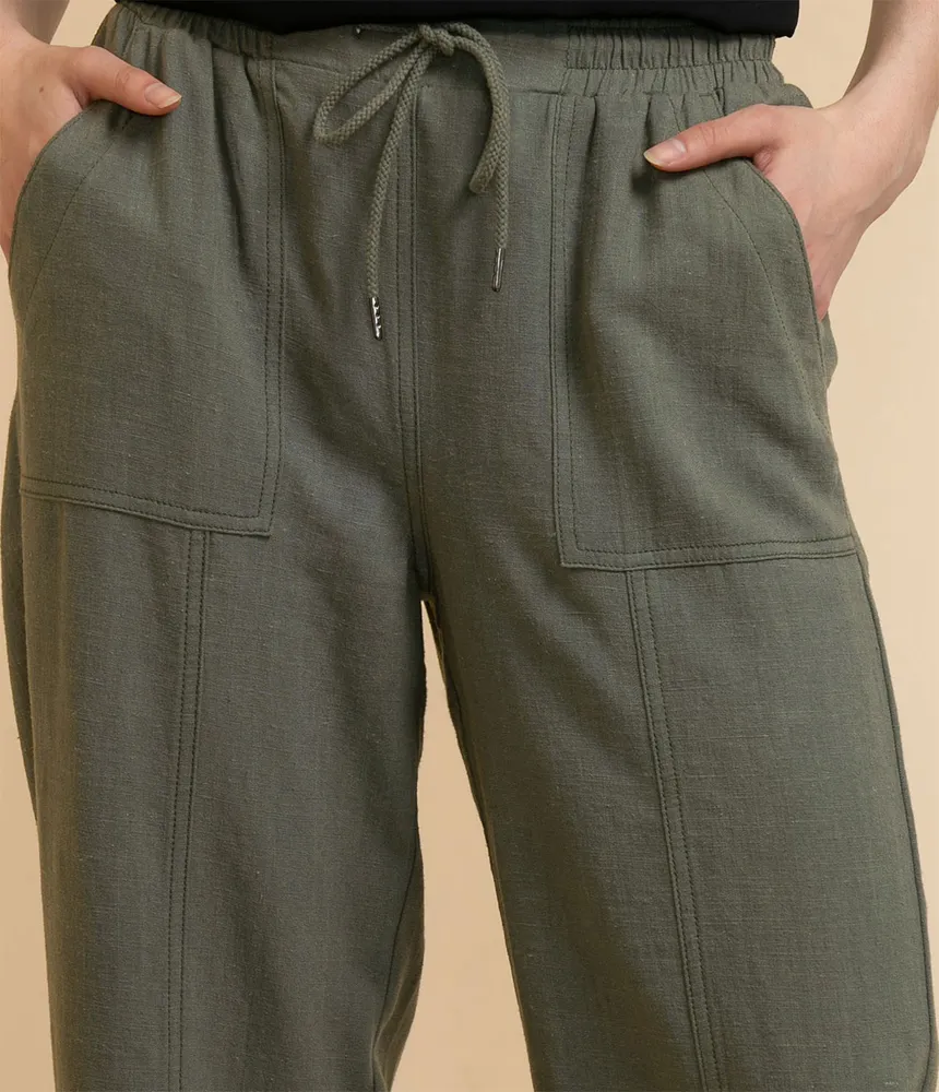 Viscose Linen Crop Pant