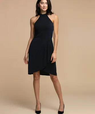 Sleeveless Sparkle Halter Dress