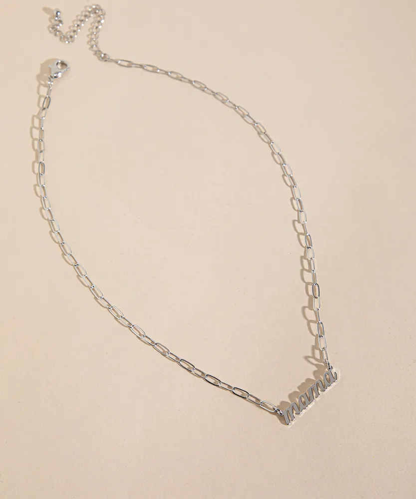 Silver "Mama" Necklace