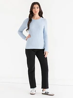 Rib Knit Crew Neck Top