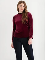 Velvet Top with Ruffles