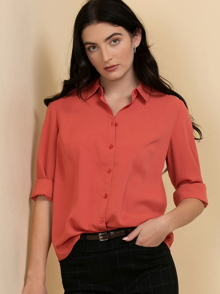 Nicole Long Sleeve Collared Shirt