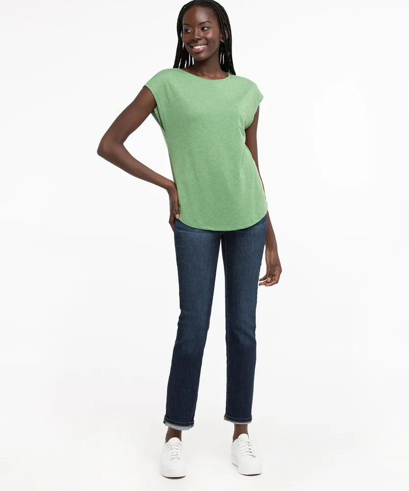 Linen Blend Pocket Tee