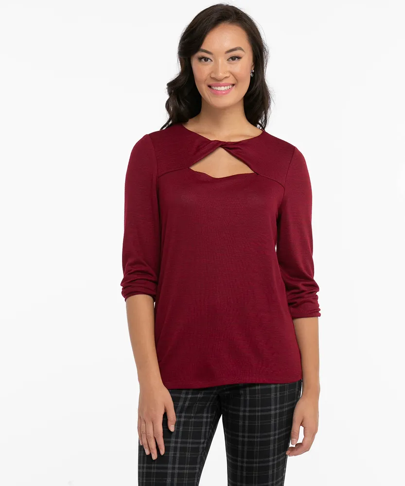 Twist Front Cutout Top