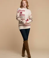 Eco-Friendly Mock Neck Fair Isle Sweater