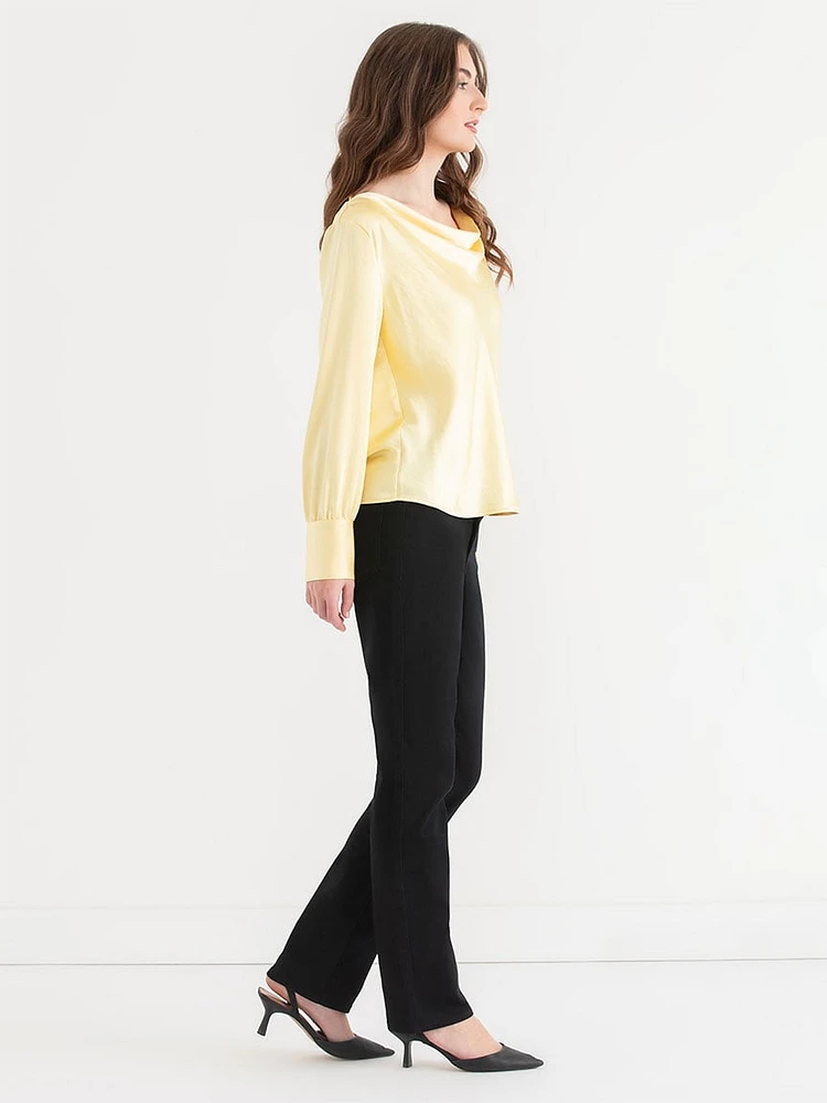 Satin Cowl Blouse