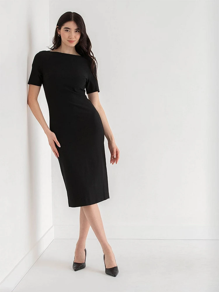 Luna Boatneck Dress Luxe Ponte