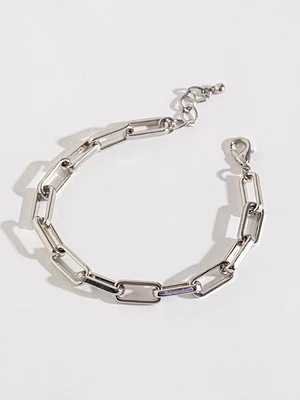 Silver Paperclip Bracelet