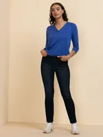 Long Sleeve Cashmere-Blend V-Neck Sweater