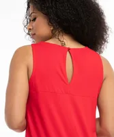 Eco-Friendly Sleeveless Crochet Trim Top