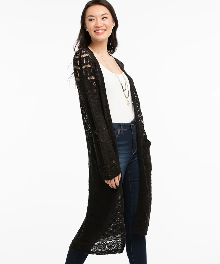 Open Stitch Pointelle Cardigan