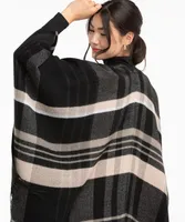 Black & White Plaid Sweater Ruana