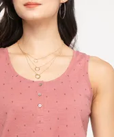 Sleeveless Henley Tie Front Top
