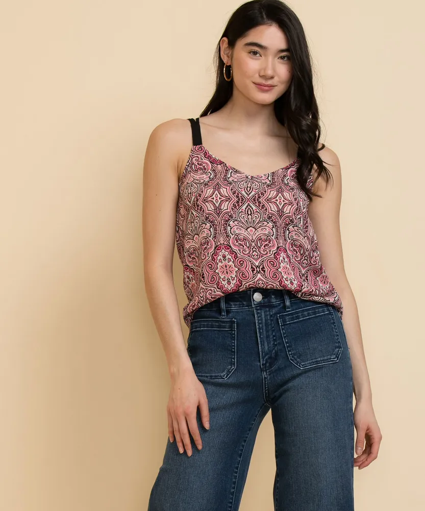 Strappy Paisley Print Blouse