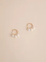 Bold Pearl Hoop Earring